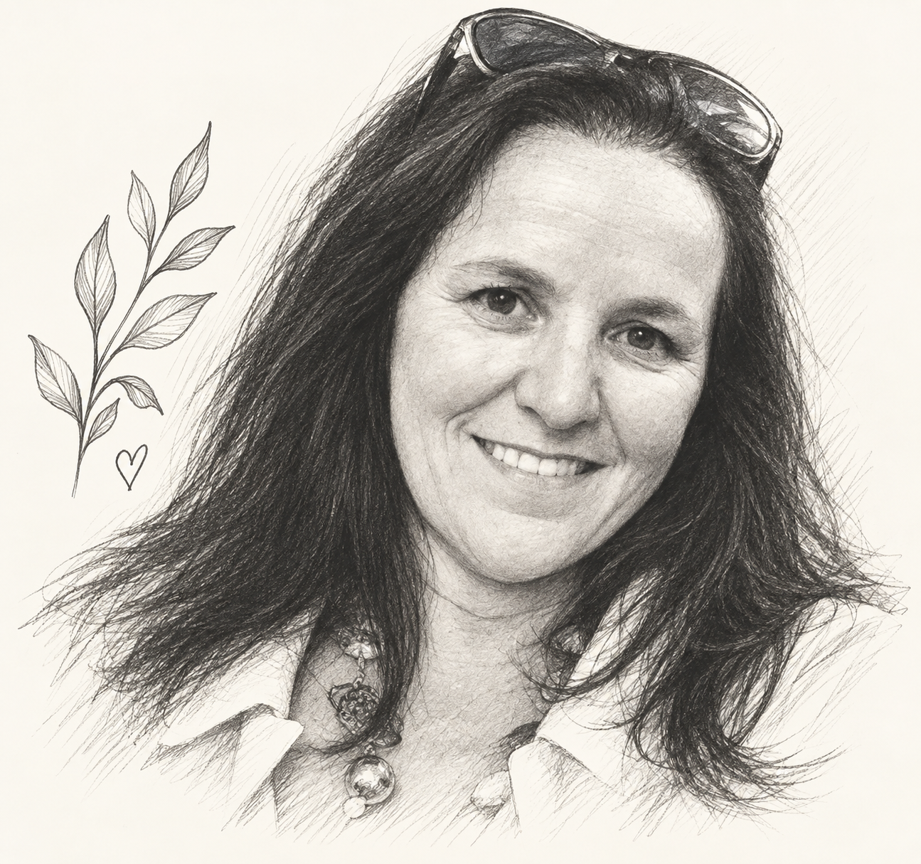 Pencil portrait of Tina Copp